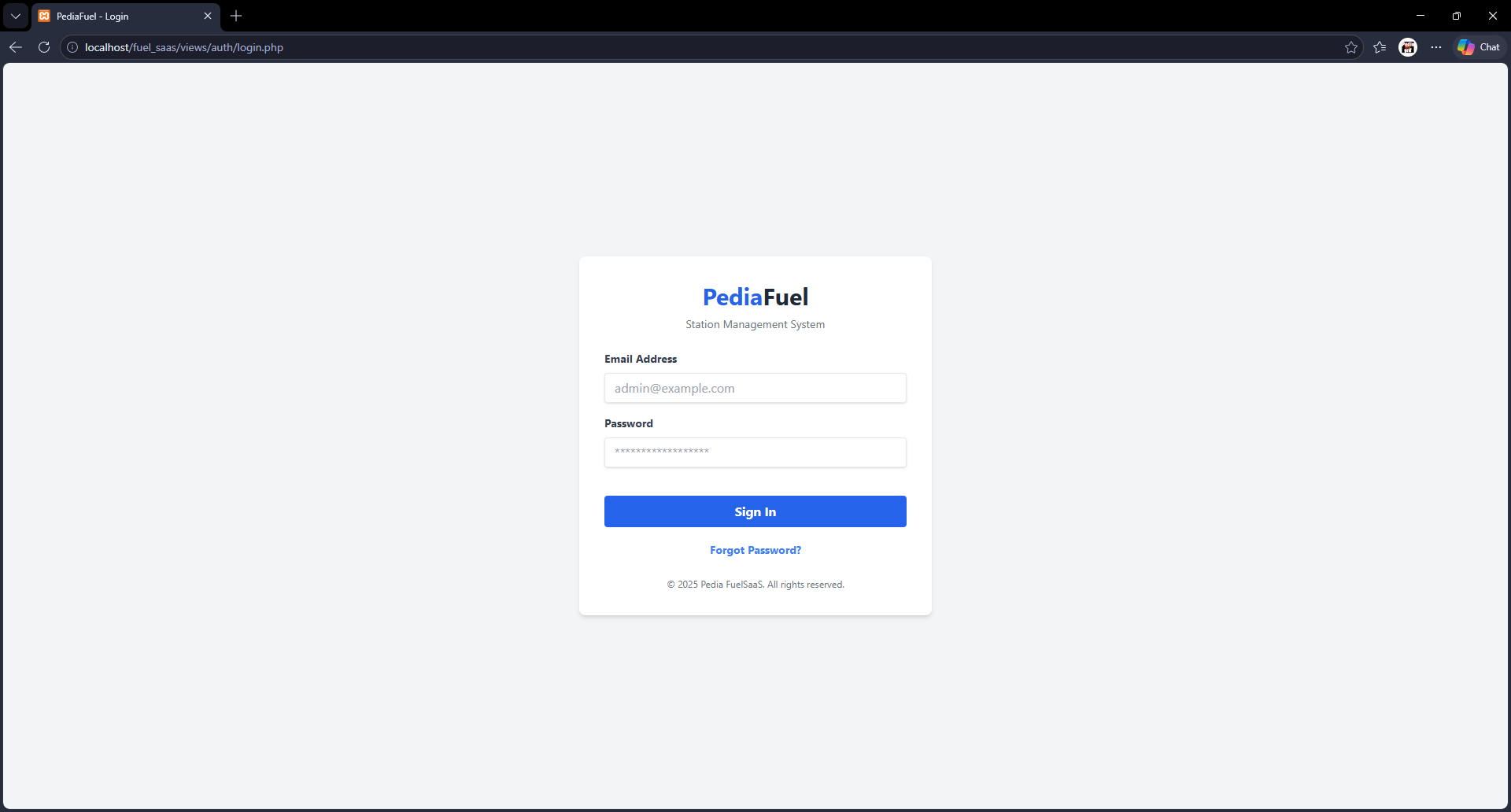 Pedia Fuel Station Management System
